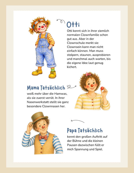 verschiedenen Clowns aus der Geschichte Ott und die Hamwas